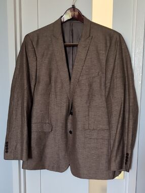 Calvin Klein Men's Brown Linen Blend Sport Coat